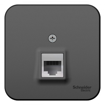 Systeme Electric Blanca наруж Антрацит Розетка ТЛФ RJ11 изолир. пластина