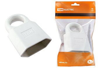 TDM Кабельная розетка 2П 10А 250B (под евровилку CEE 7/16) с з/ш с кольцом белая SQ1806-0191