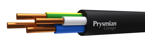 Кабель силовой с ПВХ изоляцией ВВГнг(А) -LSLTx 4x4,0 ок(N) ч РЭК-Prysmian 3904060101