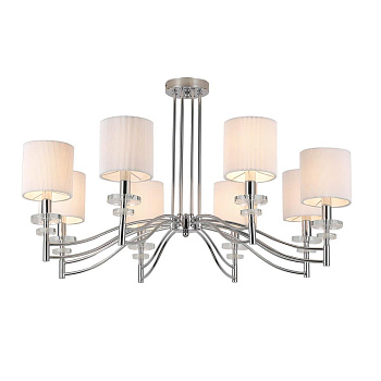 Favourite 2680-8P потолочная люстра Каркас цвета хром, плафоны из белой ткани