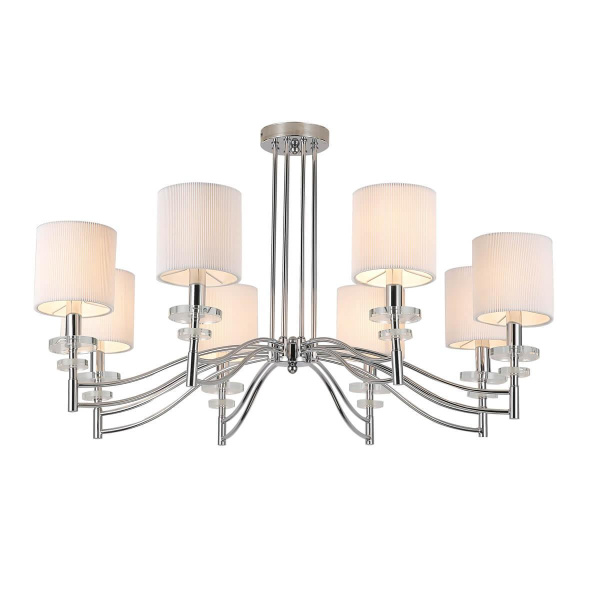 Favourite 2680-8P потолочная люстра Каркас цвета хром, плафоны из белой ткани