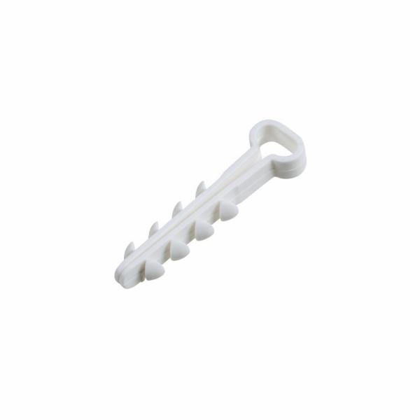 Дюбель-хомут нейлоновый прямоугольный 5-8 мм, белый, упаковка 100 шт. Rexant 07-4608