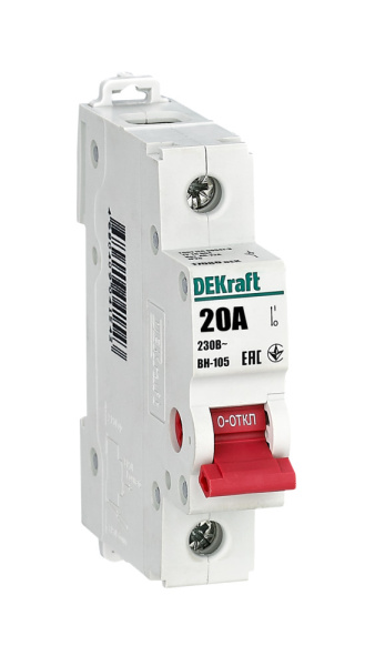 Dekraft Выключатель-разъединитель 1Р 20А ВН-105