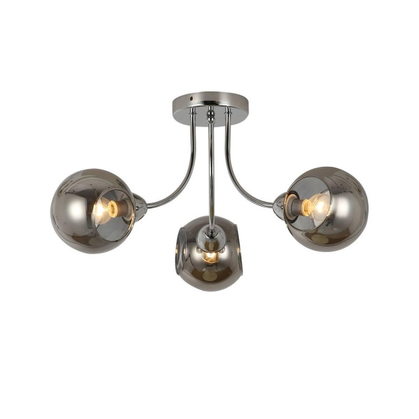 Evoluce SLE102102-03 Светильник потолочный Хром/Дымчатый E14 3*40W