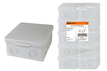 TDM Распаячная коробка ОП 80х80х50мм, крышка, IP54, 7вх., без гермовводов SQ1401-0812