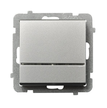 Ospel Sonata Серебро матовое Выключатель 1-клавишный с подсветкой, без рамки ŁP-1RS/m/38