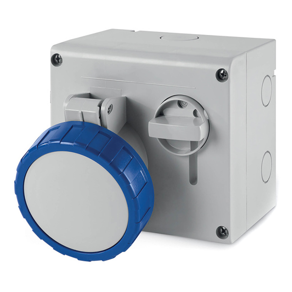 DKC Розетка настенная с механической блокировкой и верхним расположением разъема IP67 32А 2P+E 230В