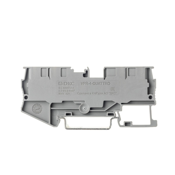 Купить DKC Nuputuk Клемма проходная, зажим push-in, 4 точки подключения, 4 кв.мм, серая
