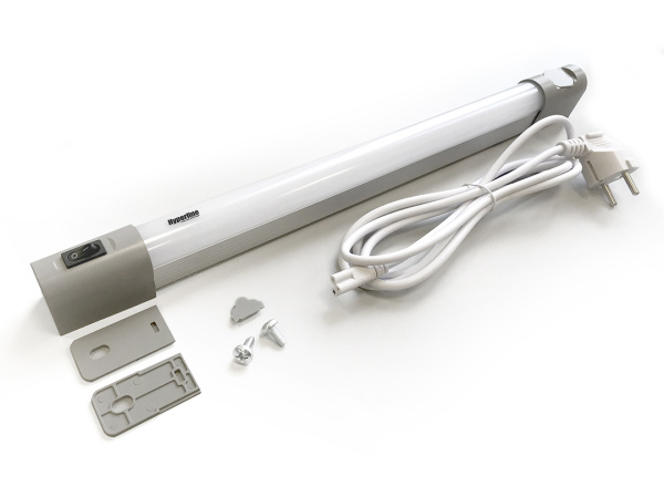 Hyperline TL19-LED-10W-EU Осветительная панель 19 дюймов, LED 10W, 110/220V, 19 дюймовое крепление+ магнитное крепление, 485х31х48мм, длина кабеля 2м, 441614