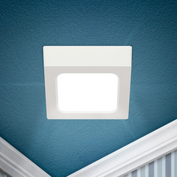 ЭРА Светильник светодиодный ЭРА LED 20-12-6K накладной квадратный 12Вт 6500К