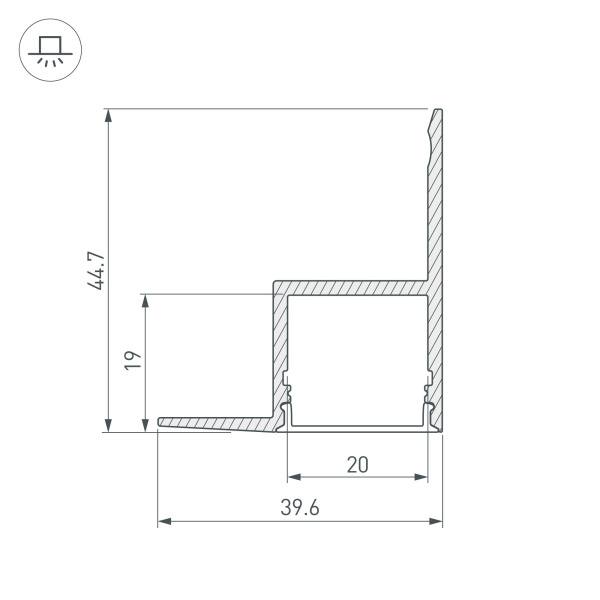 Купить Arlight Профиль ARH-CEIL-2000 ANOD (Алюминий) 016150