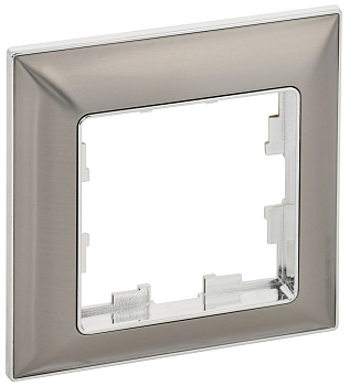 IEK BRITE Рамка 1-мест. РУ-1-Бр хром/никель