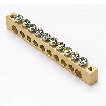 EKF PROxima Шина PEN "ноль-земля" (8х12мм) 10 отверстий латунь крепеж по краям