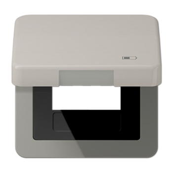 JUNG Рамка с подпружиненной крышкой для USB-механизмов, с центральной платой, платина CD590KLUSBPT