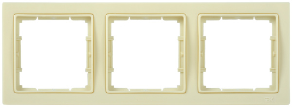 IEK РУ-3-БК Рамка трехместная квадратная BOLERO Q1 кремовый EMB32-K33-Q1
