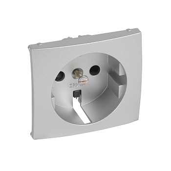 Legrand Valena Алюминий Накладка для розетки 2К+З с защитными шторками 770257