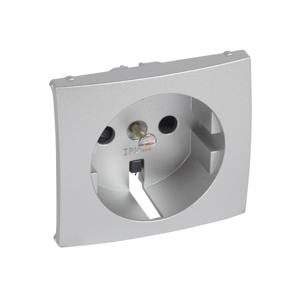 Legrand Valena Алюминий Накладка для розетки 2К+З с защитными шторками 770257