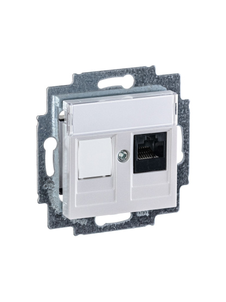 Купить ABB EPJ Levit жемчуг / ледяной Розетка компьютерная RJ45 кат,5e+заглуш,, жемчуг 2CHH295117A6068