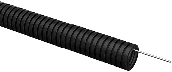 ELASTA Труба гофр. ПВХ d=25мм с зондом черная (50м) IEK