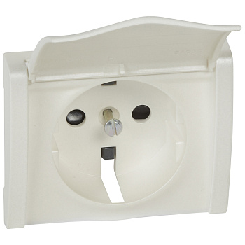 Legrand Galea Life Жемчуг Накладка розетки с/з, с крышкой, с защитными шторками 771522