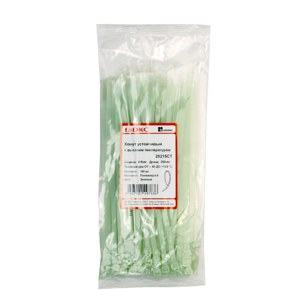 Купить DKC Хомут P6.6 устойчивый к высоким температурам, зеленый, 4,8x200