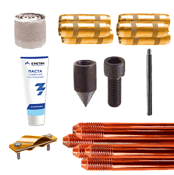 EZETEK Комплект контура заземления EZ – 15 (15 метров, 14 мм, 10 х 1500 мм) с насадкой SDS-max 90013