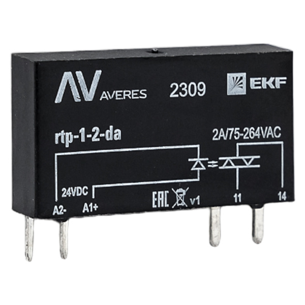EKF Averes Реле твердотельное однофазное RTP 2 А, для разъема РM slim 23/1 EKF