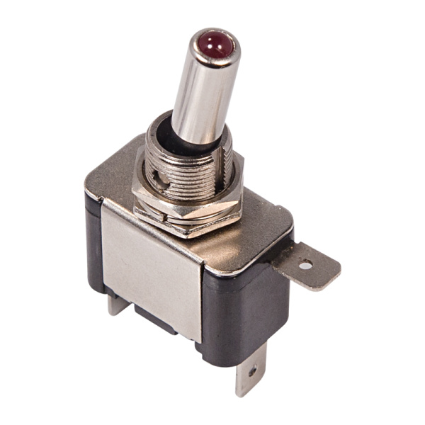 Тумблер 12V 20А (3c) ON-OFF однополюсный с красной LED подсветкой Rexant 36-4330