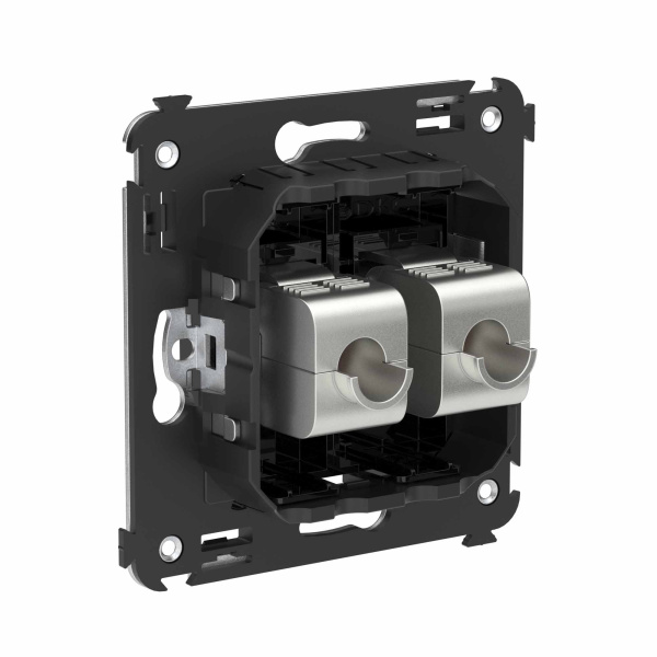 Купить DKC Компьютерная розетка RJ-45 без шторки в стену, кат.6А двойная экранированная, "Avanti", "Черный квадрат"