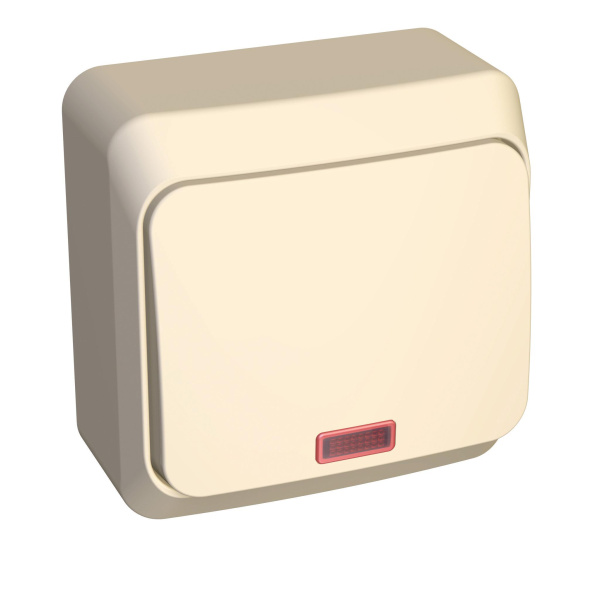 Купить Systeme Electric Этюд наруж Крем Переключатель 1-клавишный с подсветкой