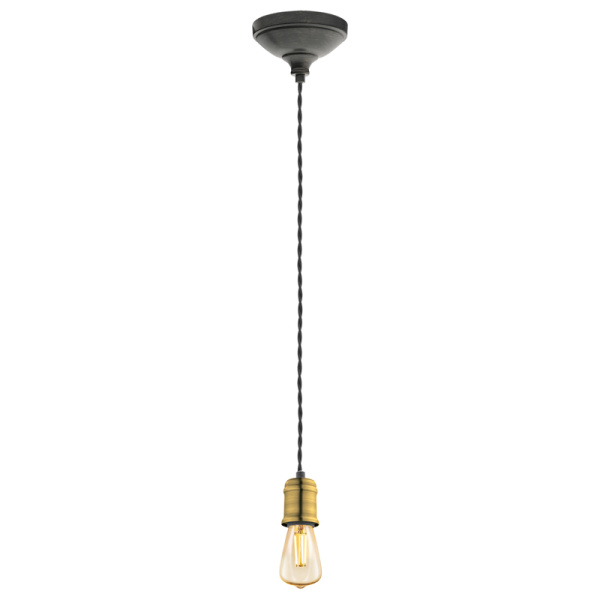 Eglo 32537 Подвес YORTH, 1х60W (E27), 125, H2000, сталь, черный, золотой Eglo 32537 Подвес YORTH, 1х60W (E27), 125, H2000, сталь, черный, золотой