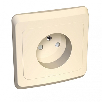 Systeme Electric Этюд Крем Розетка 1-ая б/з с защитными шторками