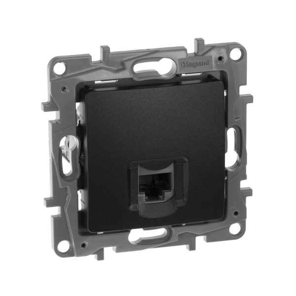 Купить Legrand Etika Антрацит Розетка компьютерная 1-ая RJ45, категория 5е UTP 672641