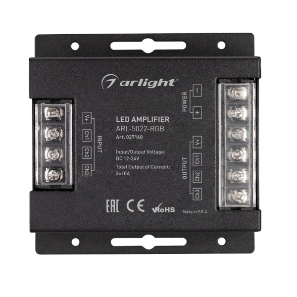 Купить Arlight Усилитель ARL-5022-RGB (12-24V, 3x10A, 360-720W) (IP20 Металл, 3 года) 027140