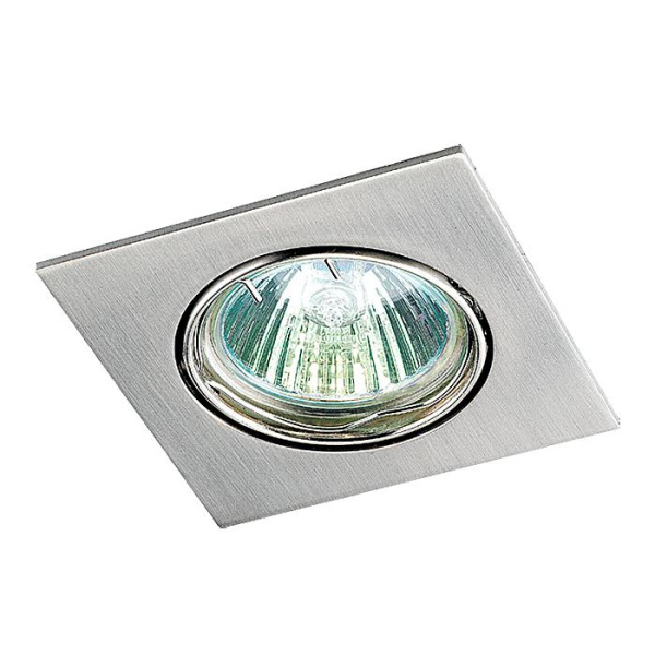 Novotech NT 064 Светильник встраиваемый никель ПВ GX5.3 50W 12V QUADRO 369106