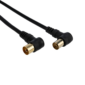 Шнур TV шт - TV гн 5М Угловой Черный Rexant 18-0015