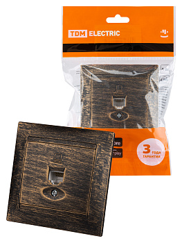 TDM Розетка компьютерная RJ45  старинная бронза "Лама" SQ1815-0757