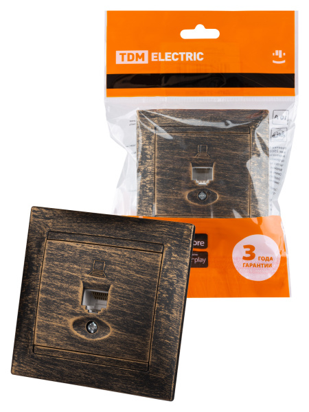 TDM Розетка компьютерная RJ45  старинная бронза "Лама" SQ1815-0757