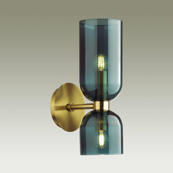Купить Odeon Light 4803/2W MIDCENT ODL21 291 бронзовый/синий Бра с выкл. E14 2*60W ORINOCO
