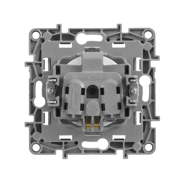 Купить Legrand Etika Алюминий Розетка с/з со шторками, винтовые клеммы, 16А, 250 В 672422