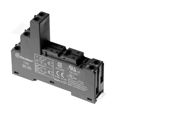 Finder Розетка с винтовыми клеммами (с зажимной клетью) для реле 40.31; применяются модули 99.02, 86.03; в комплекте пластиковая клипса 095.01; версия 95050SPA