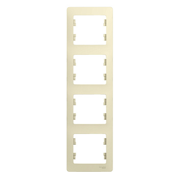 Systeme Electric Glossa Беж Рамка 4-ая, вертикальная