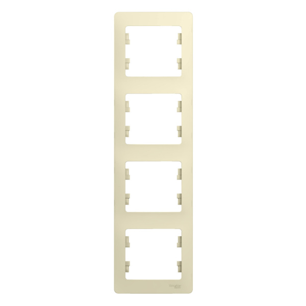 Systeme Electric Glossa Беж Рамка 4-ая, вертикальная