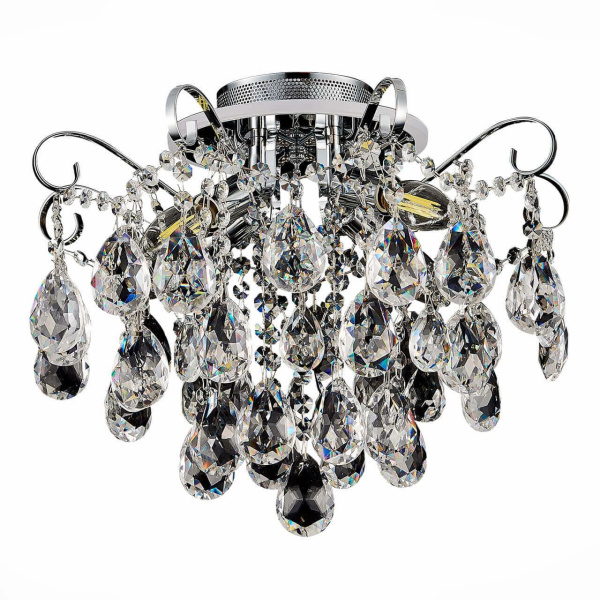 Evoluce SLE160002-04 Светильник потолочный Хром/Прозрачный E14, LED 4+1*40/5(подсветка)W Купить Evoluce SLE160002-04 Светильник потолочный Хром/Прозрачный E14, LED 4+1*40/5(подсветка)W