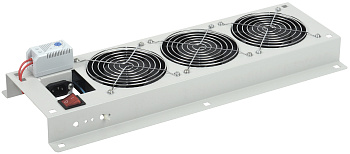 IEK ITK Вентиляторная панель с выключателем и термостатом 3 модуля серая FM35-32M