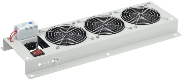 IEK ITK Вентиляторная панель с выключателем и термостатом 3 модуля серая FM35-32M