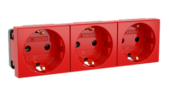 DKC Тройная розетка Viva красная