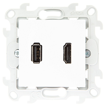 Simon 24 Белый Коннектор HDMI+USB 2.0 2411095-030