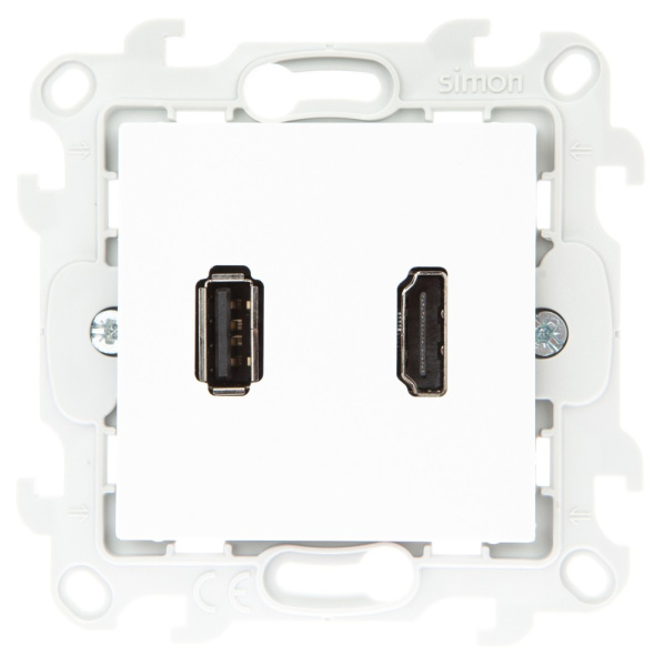 Simon 24 Белый Коннектор HDMI+USB 2.0 2411095-030