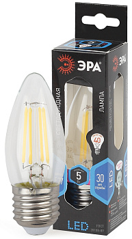 ЭРА F-LED B35-5W-840-E27 (филамент, свеча, 5Вт, нейтр, E27)